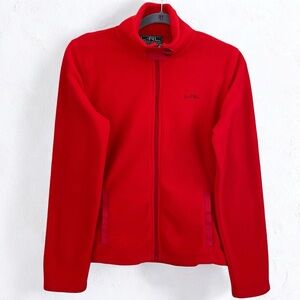 Ralph Lauren Active Red Super Soft Fleece Front Zipper‎ Closure Jacket Sz Medium